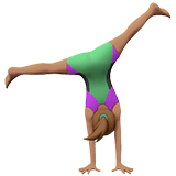 Apple design of the woman cartwheeling: medium skin tone emoji verson:ios 16.4