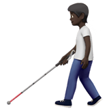 Apple design of the person with white cane: dark skin tone emoji verson:ios 16.4