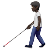 Apple design of the person with white cane: dark skin tone emoji verson:ios 16.4