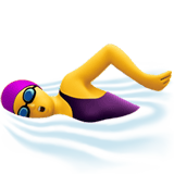 Apple design of the woman swimming emoji verson:ios 16.4