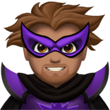 Apple design of the man supervillain: medium skin tone emoji verson:ios 16.4