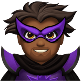 Apple design of the man supervillain: medium-dark skin tone emoji verson:ios 16.4