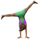 Apple design of the woman cartwheeling: medium-dark skin tone emoji verson:ios 16.4