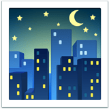 Apple design of the night with stars emoji verson:ios 16.4