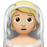 Apple design of the person with veil: medium-light skin tone emoji verson:ios 16.4