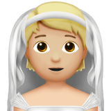 Apple design of the person with veil: medium-light skin tone emoji verson:ios 16.4