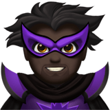 Apple design of the man supervillain: dark skin tone emoji verson:ios 16.4