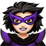 Apple design of the woman supervillain: light skin tone emoji verson:ios 16.4
