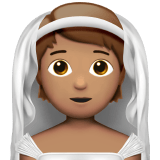 Apple design of the person with veil: medium skin tone emoji verson:ios 16.4