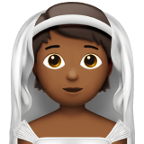 Apple design of the person with veil: medium-dark skin tone emoji verson:ios 16.4