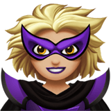Apple design of the woman supervillain: medium-light skin tone emoji verson:ios 16.4