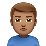 Apple design of the man pouting: medium skin tone emoji verson:ios 16.4