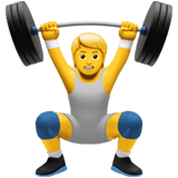 Apple design of the person lifting weights emoji verson:ios 16.4