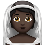 Apple design of the person with veil: dark skin tone emoji verson:ios 16.4