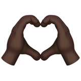 Apple design of the heart hands: dark skin tone emoji verson:ios 16.4