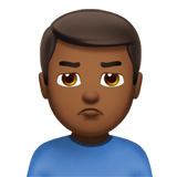 Apple design of the man pouting: medium-dark skin tone emoji verson:ios 16.4