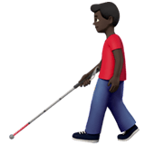Apple design of the man with white cane: dark skin tone emoji verson:ios 16.4