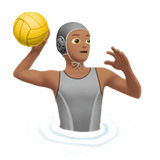 Apple design of the person playing water polo: medium skin tone emoji verson:ios 16.4