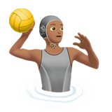 Apple design of the person playing water polo: medium skin tone emoji verson:ios 16.4