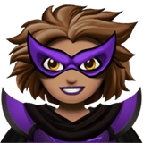 Apple design of the woman supervillain: medium skin tone emoji verson:ios 16.4