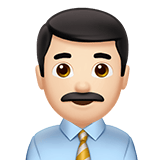 Apple design of the man office worker: light skin tone emoji verson:ios 16.4