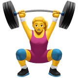 Apple design of the woman lifting weights emoji verson:ios 16.4