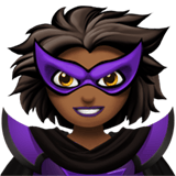 Apple design of the woman supervillain: medium-dark skin tone emoji verson:ios 16.4