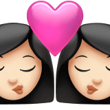 Apple design of the kiss: woman woman light skin tone emoji verson:ios 16.4