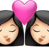 Apple design of the kiss: woman woman light skin tone emoji verson:ios 16.4