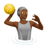 Apple design of the person playing water polo: medium-dark skin tone emoji verson:ios 16.4