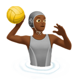 Apple design of the person playing water polo: medium-dark skin tone emoji verson:ios 16.4