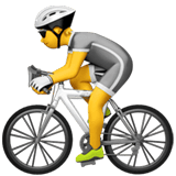 Apple design of the person biking emoji verson:ios 16.4