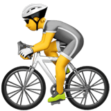 Apple design of the person biking emoji verson:ios 16.4