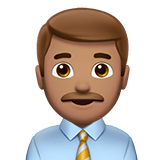 Apple design of the man office worker: medium skin tone emoji verson:ios 16.4