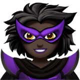 Apple design of the woman supervillain: dark skin tone emoji verson:ios 16.4
