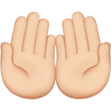 Apple design of the palms up together: light skin tone emoji verson:ios 16.4