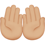 Apple design of the palms up together: medium-light skin tone emoji verson:ios 16.4