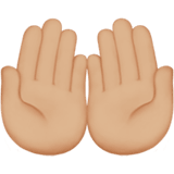 Apple design of the palms up together: medium-light skin tone emoji verson:ios 16.4