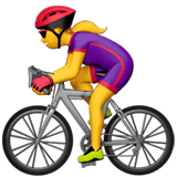 Apple design of the woman biking emoji verson:ios 16.4