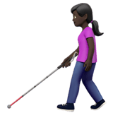 Apple design of the woman with white cane: dark skin tone emoji verson:ios 16.4
