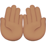 Apple design of the palms up together: medium skin tone emoji verson:ios 16.4