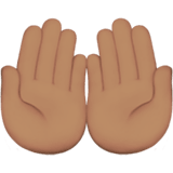 Apple design of the palms up together: medium skin tone emoji verson:ios 16.4