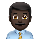 Apple design of the man office worker: dark skin tone emoji verson:ios 16.4