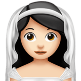 Apple design of the woman with veil: light skin tone emoji verson:ios 16.4