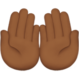 Apple design of the palms up together: medium-dark skin tone emoji verson:ios 16.4