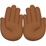 Apple design of the palms up together: medium-dark skin tone emoji verson:ios 16.4