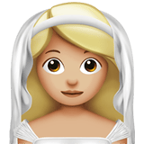Apple design of the woman with veil: medium-light skin tone emoji verson:ios 16.4