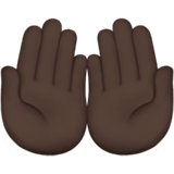 Apple design of the palms up together: dark skin tone emoji verson:ios 16.4