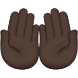 Apple design of the palms up together: dark skin tone emoji verson:ios 16.4