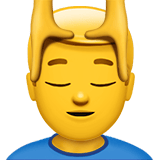 Apple Apple design of the man getting massage emoji verson:ios 16.4